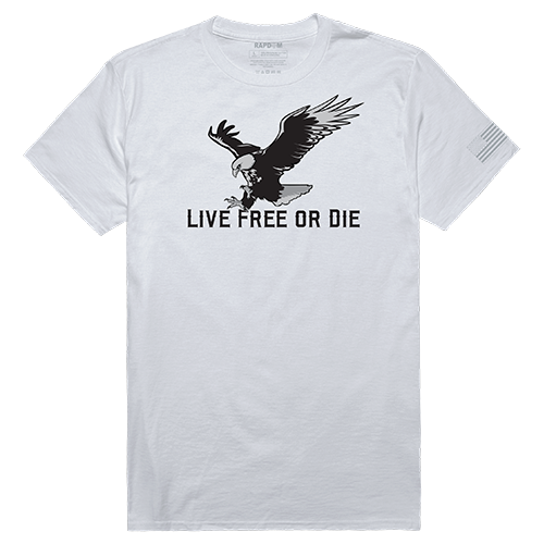 Tactical Graphic T-Shirt - Live Free, White, 2X