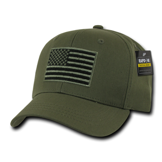 Embroidered Operator Cap, USA, Olive