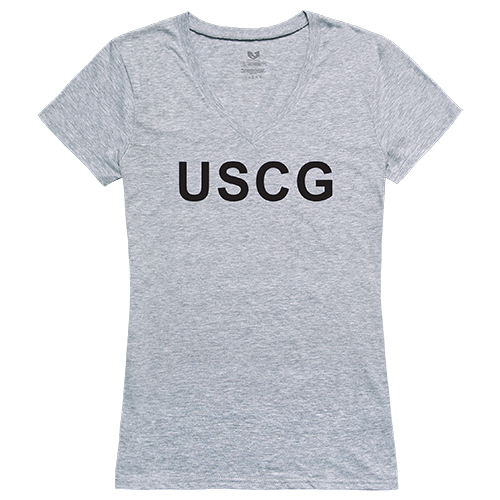 Graphic V-Neck, Uscg, H.Grey, s