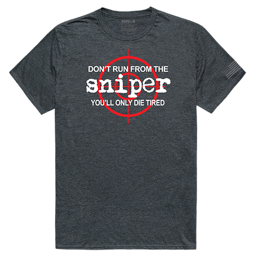Tactical Graphic T-Shirt, Sniper, H.Char - Rapid Dominance Corporation