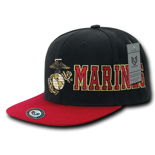 D-Day Military Caps: Marines, Blkred