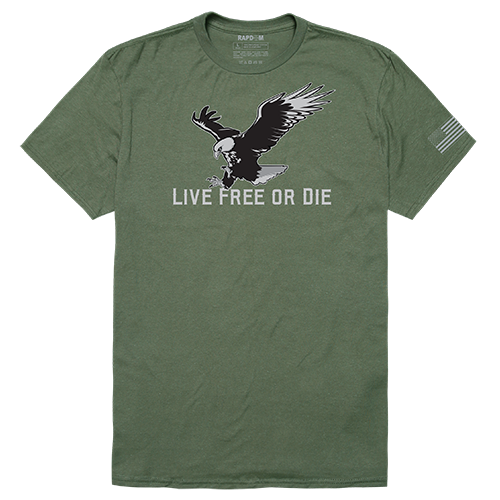Tactical Graphic T-Shirt, Live Free, Olive