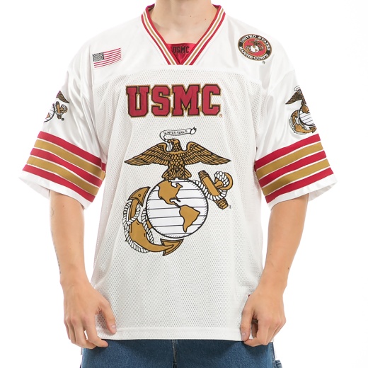 Football Jerseys, Usmc, White, Xl