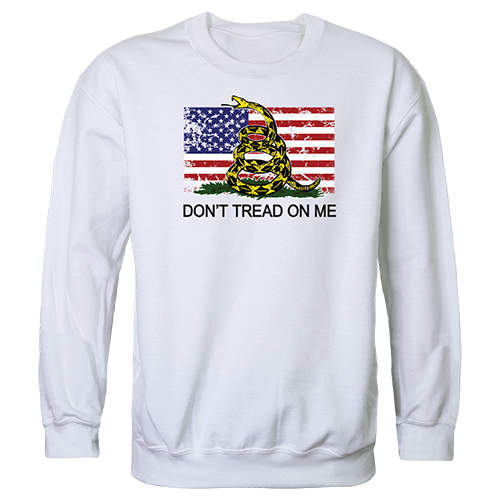 Graphic Crewneck, Flag 2 W/Gadsden, Wht, m