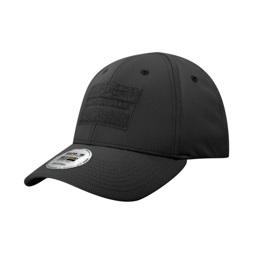 Embossed Patch Flex Cap, Rapdom, Black - Tactical Cap for Active Lifestyles