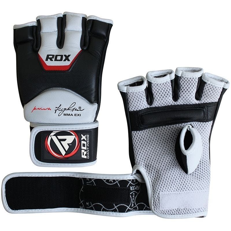 Rdx T3 Extra Large White Leather Mma Grappling Gloves