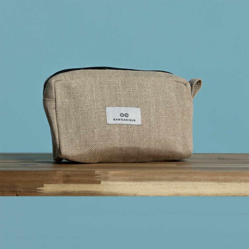 Cavendish 100% Organic Hemp Toiletries / Makeup Bag / Pencil Case / Stationary Bag (8X4x2) (Plastic-Free)