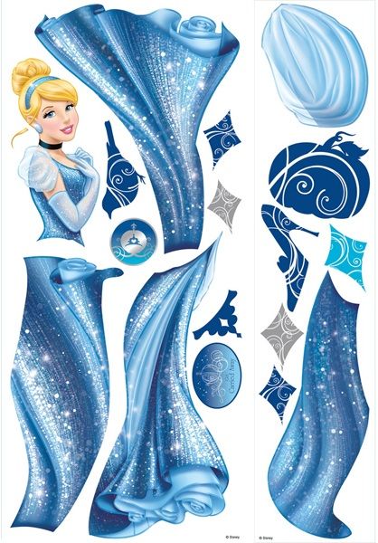 Cinderella Glamour Giant Wall Decal With Glitter