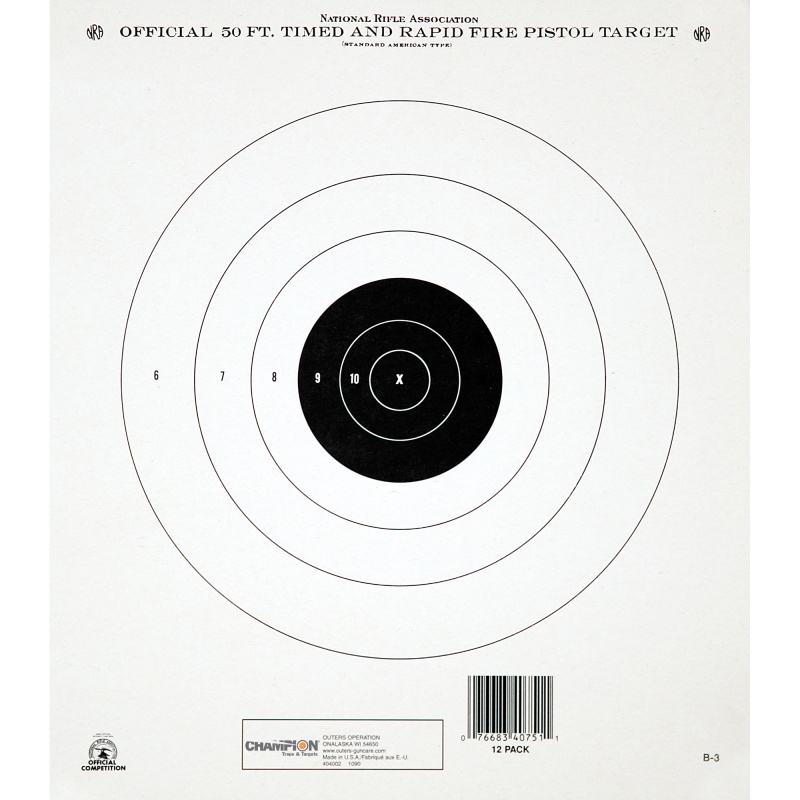 Champion Traps &amp; Targets, Gb3 Nra Target, 50 Feet Pistol Timed &amp; Rapid ...
