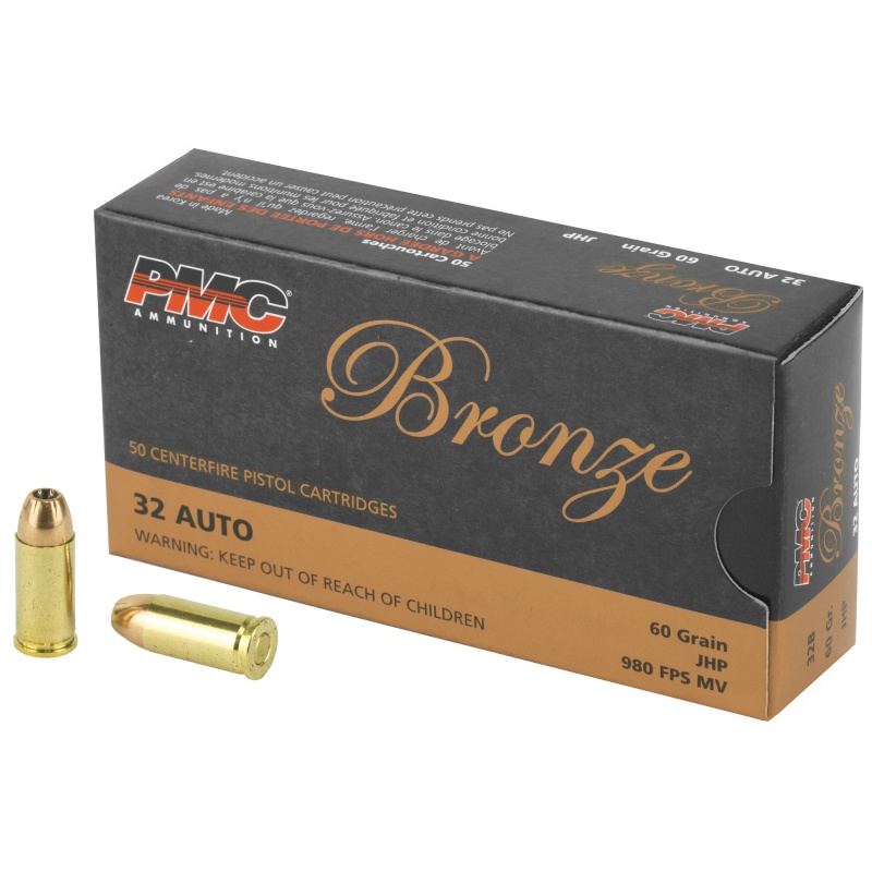 PMC Bronze .32 ACP 60 Grain JHP, 50 Round Box