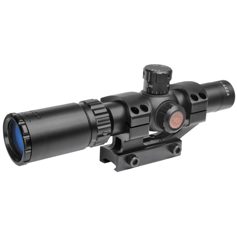 Truglo, Tru-Brite 30 Series Rifle Scope, 1-4X24, Fully-Coated Lenses, Duplex Mil-Dot Reticle, Matte Black, 30Mm, Pre-Calibrated .223 And .308 Bdc Turrets, One-Piece Base