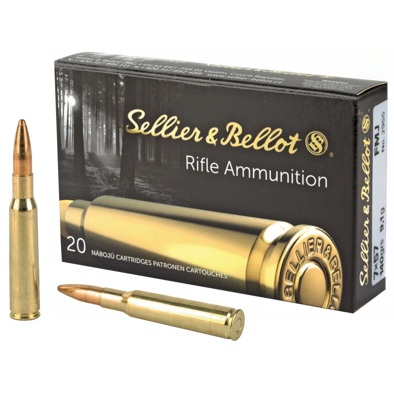 Sellier & Bellot, Rifle, 7X57, 140 Grain, Full Metal Jacket, 20 Round Box