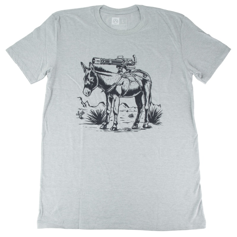 Magpul Industries, Burro, T-Shirt, Large, Cotton Polyester Blend, Stone Gray Heather