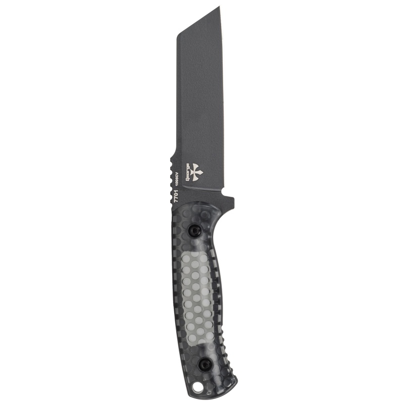 Ka-Bar Knives, Cool Name, Fixed Blade Knife, 1095 Cro-Van, 4.625" Blade Length, 9.375" Overall Length, Plain Edge, Sheepsfoot, Black Blade, Smoke Polycarbonate Handle, Includes Sheath