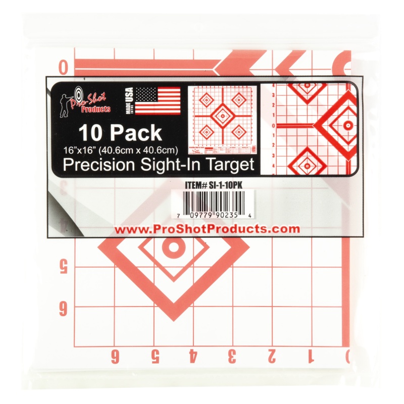 Pro-Shot Diamond Precision Sight In, 16"X16", 10 Pack, Red/White