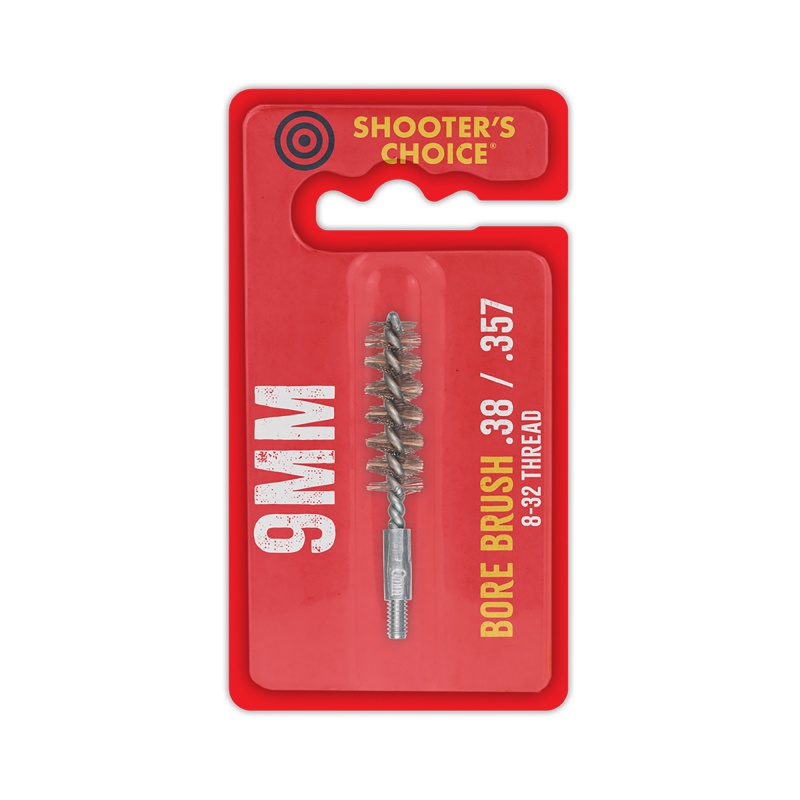 Shooter's Choice, Shooters Choice Bore Brush, 2", 9Mm, 8-32 Threads, Bronze