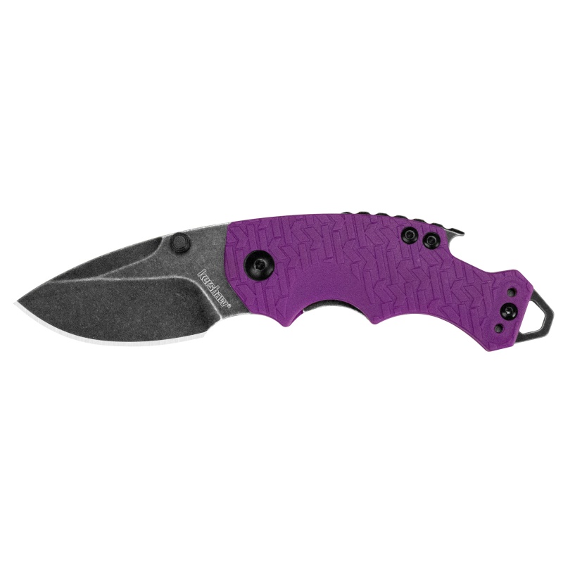 Kershaw, Shuffle, Folding Knife, 2.4" Drop Point Blade, 8Cr13mov Blade Steel, 5.75" Overall Length, Liner Lock, Blackwash Finish, Purple Handle