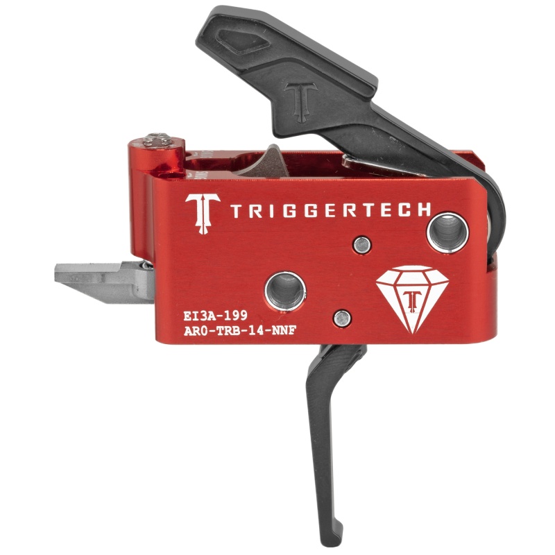 Triggertech, Trigger, 1.5-4.0Lb Pull Weight, Fits Ar-15, Diamond Flat Trigger, Right Hand, Adjustable, Black Finish, Includes Installation Tools, Instructions Book, & Triggertech Patch