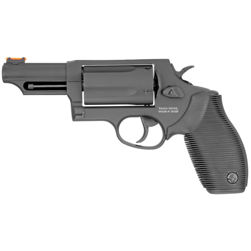 Taurus Usa, Judge, Double Action, Metal Frame Revolver, Large Frame, 45 Colt/410 Bore, 3" Barrel, 2.5" Chamber, Steel, Oxide Finish, Black, Rubber Grips, Fiber Optic Front Sight, 5 Rounds