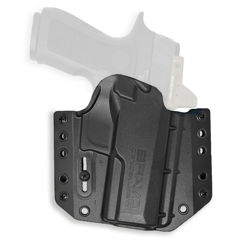Bravo Concealment, Bca, Owb Concealment Holster, 1.5" Belt Loops, Fits Sig Sauer P320 9/40, X Compact/Carry, Matte Finish, Black, Polymer Construction, Right Hand