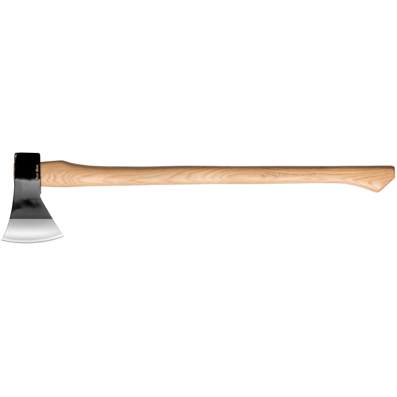 Cold Steel, Trail Boss, Axe, Black And Silver, Plain Edge, 1055 Carbon, 27" Natural Wood Handle