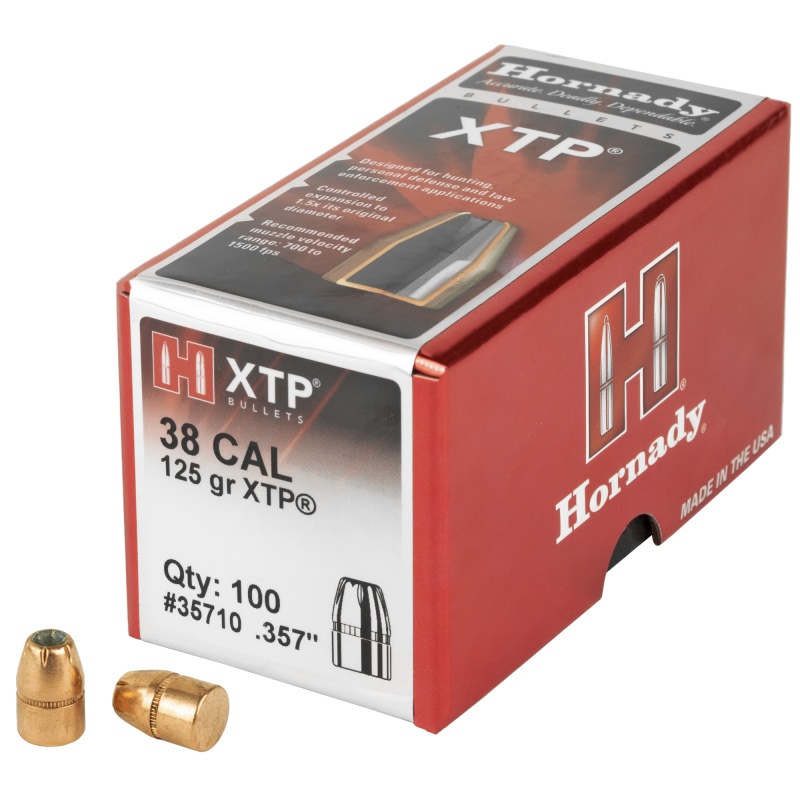 Hornady, Xtp, .357 Diameter, 38 Caliber, 125 Grain, Hollow Point, 100 Count