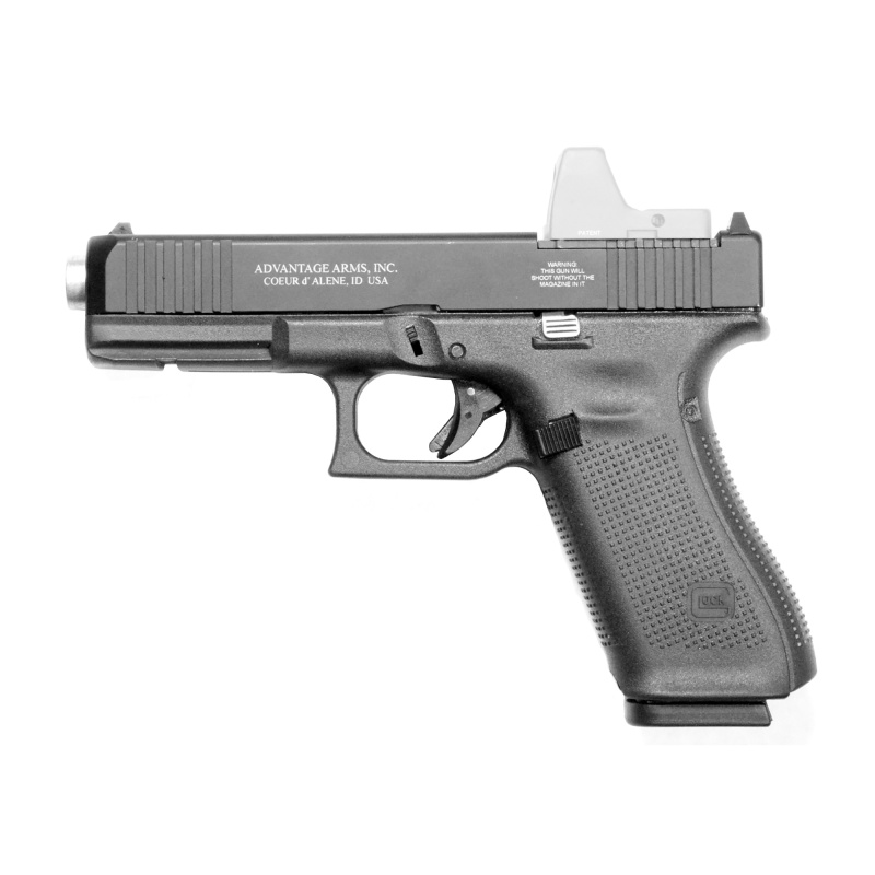 Advantage Arms, Conversion Kit, 17-22G5-Mod-Ca, 22 Lr, 4.49" Barrel, Fits Glock 17/22 Gen 5, Optics Ready, Black, Fixed Sights, 10 Rounds, 2 Magazines, California Compliant