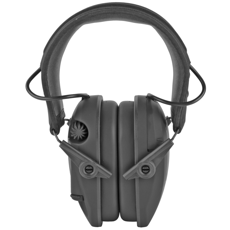 Walker's, Razor, Freedom Slim Electronic Earmuff, Punisher Flag Logo, Two Hi-Gain Omnidirectional Microphones, Low Noise/Frequency Tuned For Natural Sound Clarity, Hi-Def Sound Output W/ Audio Input Jack