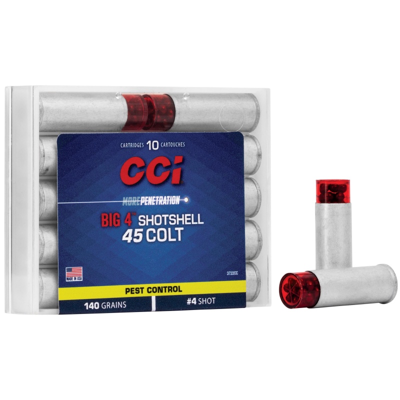 Cci Ammunition, Shotshell, 45 Colt, Shotshell, #4 Shot Size, 10 Round Box
