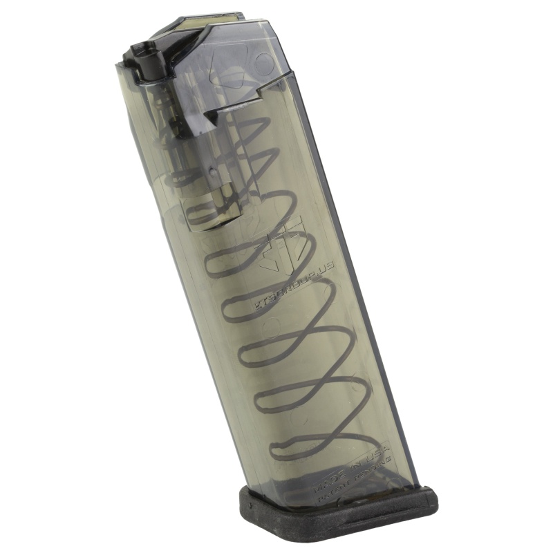 Elite Tactical Systems Group, Magazine, 9Mm, 17 Rounds, Fits Glock 17/19/26, Carbon Smoke