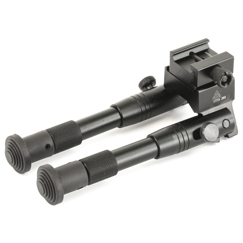Leapers, Inc. - Utg, Shooter's Swat Bipod, Fits Picatinny Rail Or Swivel Stud, 6.2" - 6.7", Tactical Low Profile With Adjustable Height, Black