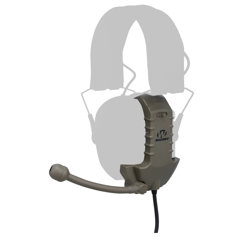 Walker's, Razor Com Link Attachment, Fits Walkers Razor Ear Muffs, Integrated Push To Talk Module, Flat Dark Earth