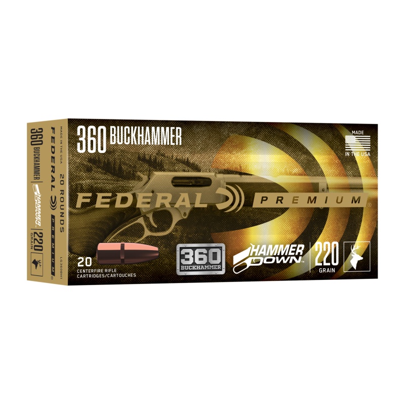 Federal, Hammer Down, 360 Buckhammer, 200 Grain, Soft Point, 20 Round Box