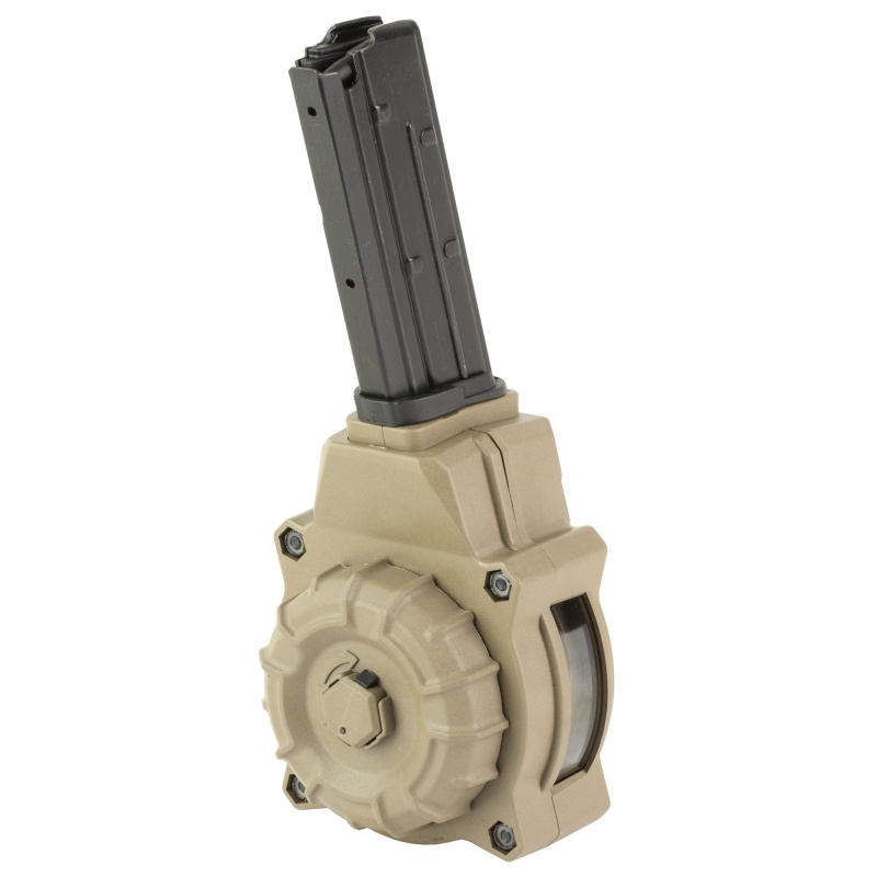 Promag Industries, Magazine, Drum, 5.7X28mm, 55 Rounds, Fits Fn Five-Seven Usg 5.7X28mm Pistol, Polymer Construction, Flat Dark Earth