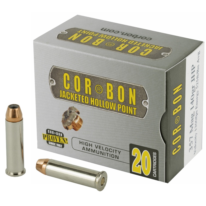 Corbon Ammo, Self Defense, 357Mag, 140 Grain, Jacketed Hollow Point, 20 Round Box