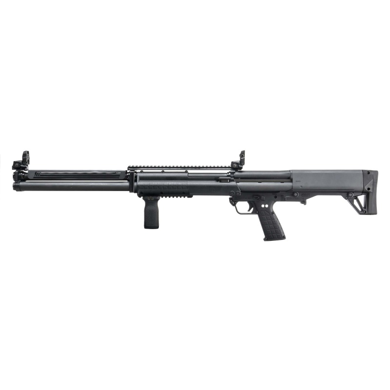 Kel-Tec, Ksg-25, Pump Action Shotgun, 12 Gauge, 3" Chamber, 30.5" Barrel, Black Finish, Synthetic Stock, Magpul Mbus Front And Rear Flip Up Sights, Magpul Rvg Rail Vertical Grip, 12+12 Rounds