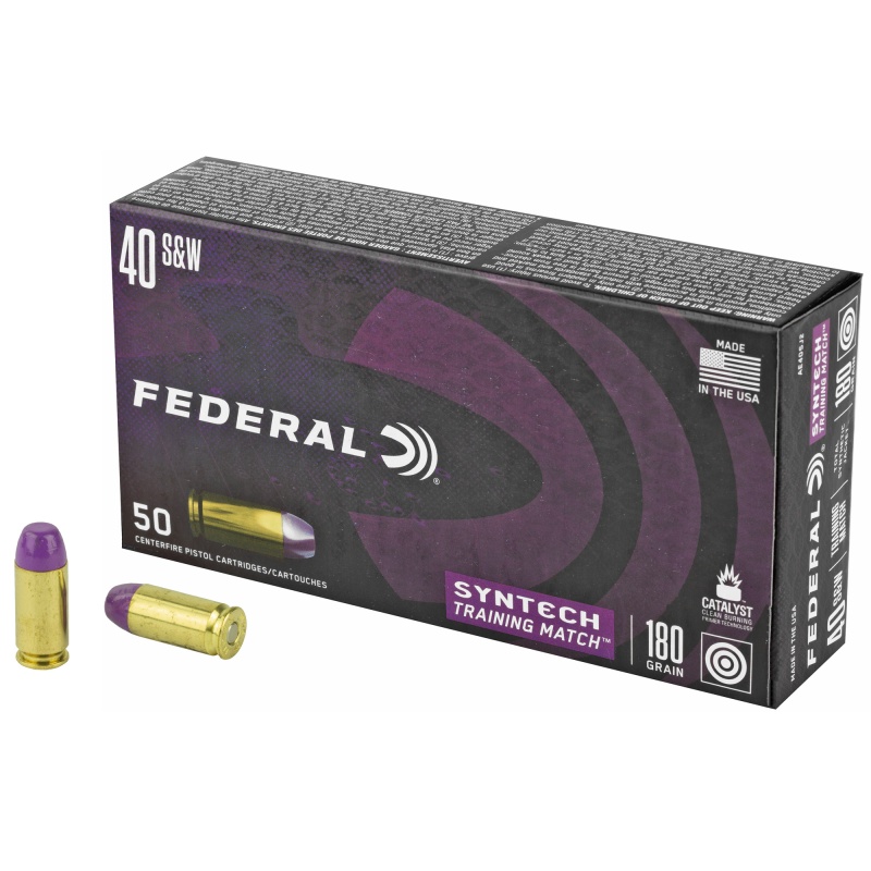 Federal, American Eagle, Syntech, 40 S&W, 180Gr, Total Synthetic Jacket, 50, 500