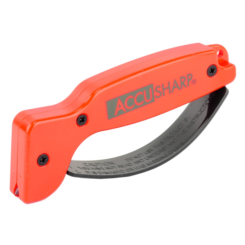 Accusharp, Model 014, Knife And Tool Sharpener, Full Finger Guard, Orange