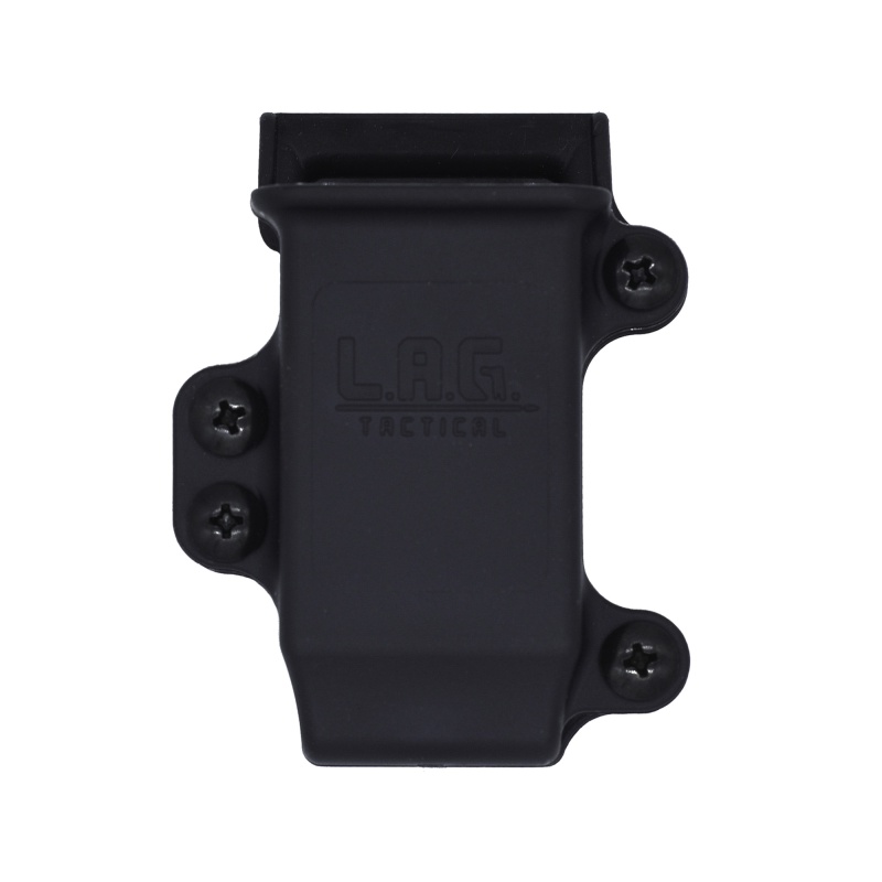 L.A.G. Tactical, Inc., M.C.S. Pro Series, Single Pistol Magazine Carrier, Fits Full Size 9Mm/40 Magazines, 1.75" Belt Clip, Nylon Construction, Black