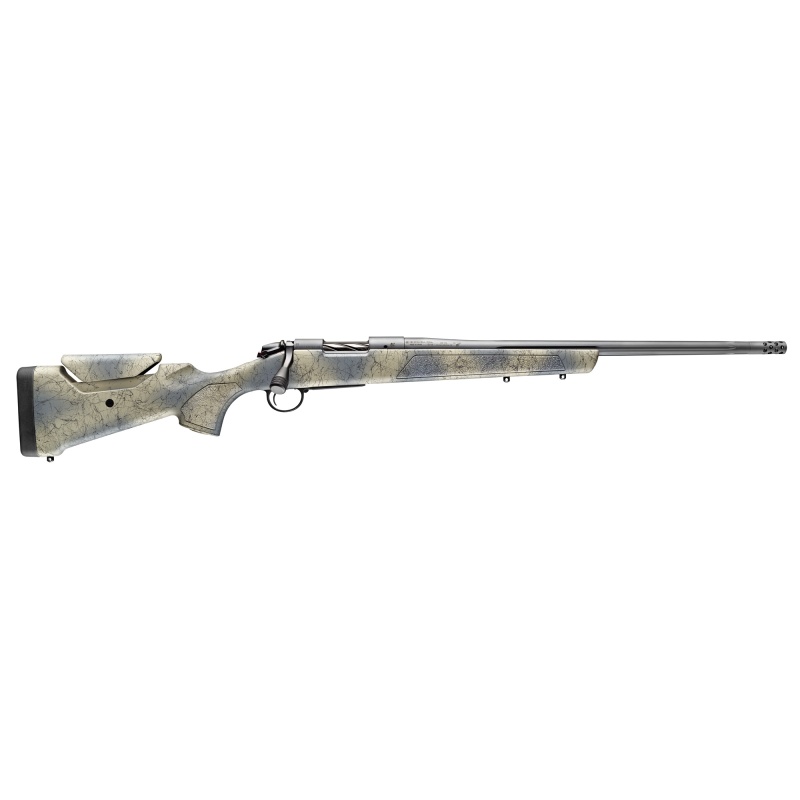 Bergara, B-14 Wilderness Series Sierra, Bolt Action Rifle, 300 Winchester Magnum, 22" Fluted Barrel, Threaded 5/8X24, Camo Finish, Sniper Gray, Sierra Synthetic Soft Touch Stock, Omni Muzzle Brake, Fluted Bolt, 3 Rounds, Hinged Floor Plate Magazine, Left Hand