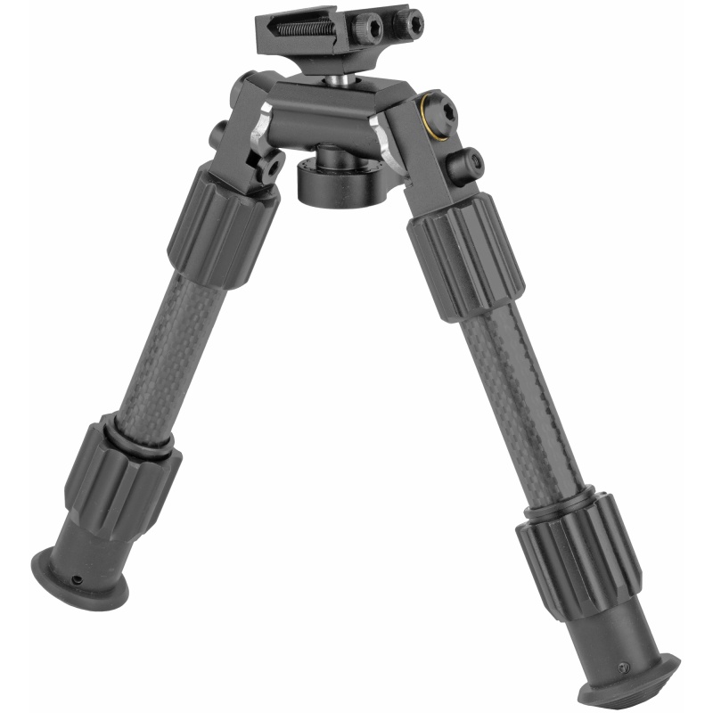 Truglo, Tac-Pod Carbon Pro Bi-Pod, Carbon Fiber And Aluminum Construction W/ Rubber Feet, Pivoting Base And Rotating Design Allows For Ease Shooting Angle Adjustment, 6-9 Inch Leg Length, Picatinny Rail Mount