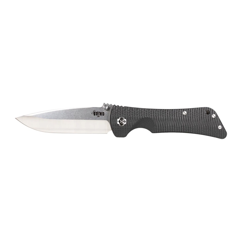 Zac Brown's Southern Grind, Bad Monkey, Folding Knife, 4" Drop Point, Black G10 Handle, 14C-28N Stainless Steel, Satin Blade, Silver