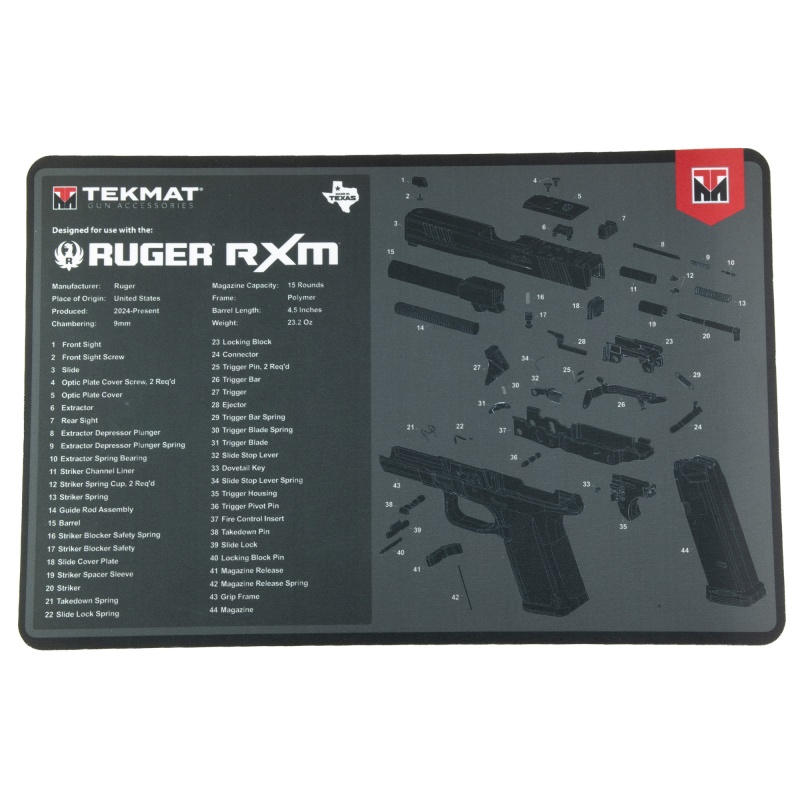 Tekmat, Tekmat For Ruger Rxm, Cleaning Mat, Black