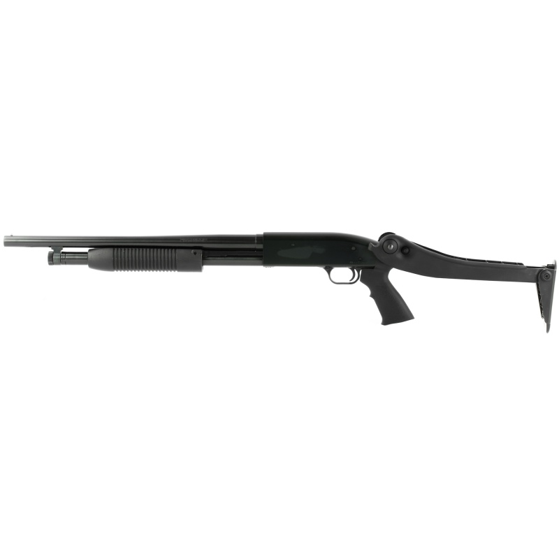 Mossberg, 88, Maverick, Pump, 12Ga 3", 18.5", Black, Top Folding, Right Hand, Cylinder, 3", Cylinder, 5 Rounds, Bead
