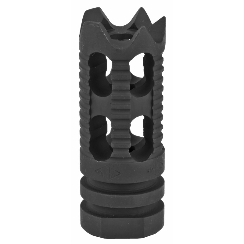 Yankee Hill Machine Co, Phantom Muzzle Brake, Aggressive/Toothed, 1/2X28, Fits Ar Rifles, Black Finish