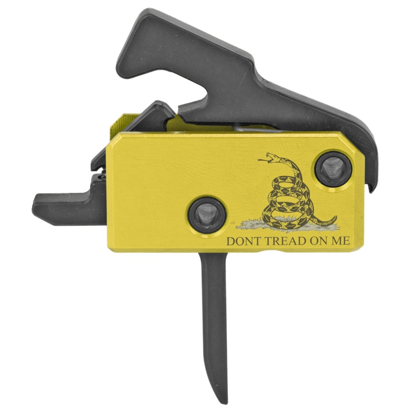 Rise Armament, Flat Super Sporting Trigger With Anti-Walk Pins, "Don't Tread On Me" Logo Edition