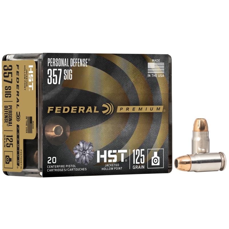 Federal, Premium, 357 Sig, 125 Grain, Jacketed Hollow Point, 20 Round Box