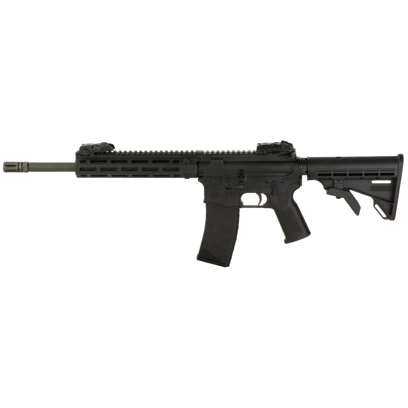 Tippmann Arms Company, M4-22 Pro Compliant, Semi-Automatic Rifle, Ar, 22 Lr, 16" Barrel, Composite Mlok Handguard, Faux Slip Fit Flash Hider, Matte Finish, Black, M4 Collapsible Stock, Front/Rear Flip Sights, 1 Magazine, 10 Rounds