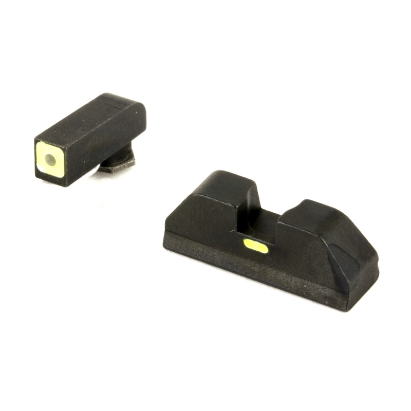 Ameriglo, Cap - Combative Application Pistol Sight, Fits Glock 20/21/29/30/31/32/36, Green/Green, Green Tritium Font Sight With Lumi Outline, Rear Sight With Lumi Horizontal Center Line