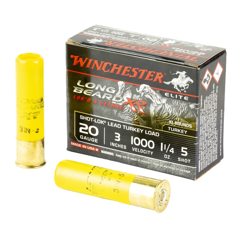 Winchester Ammunition, Long Beard Xr, 20 Gauge, 3", #5, 1 1/4 Oz, Shotshell, Shot-Lok With Lead Shot, 10 Round Box
